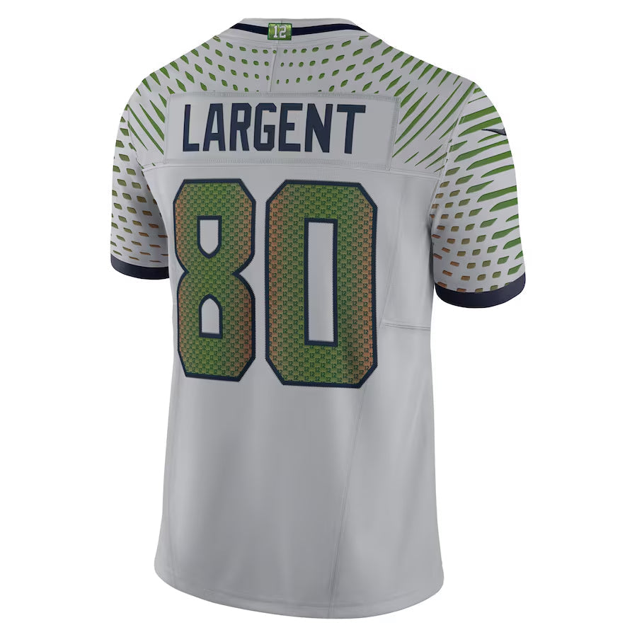 Silnrao S.Seahawks #80 Steve Largent Player Wolf Gray Rivalries Collection Limited Stitched Jerseys