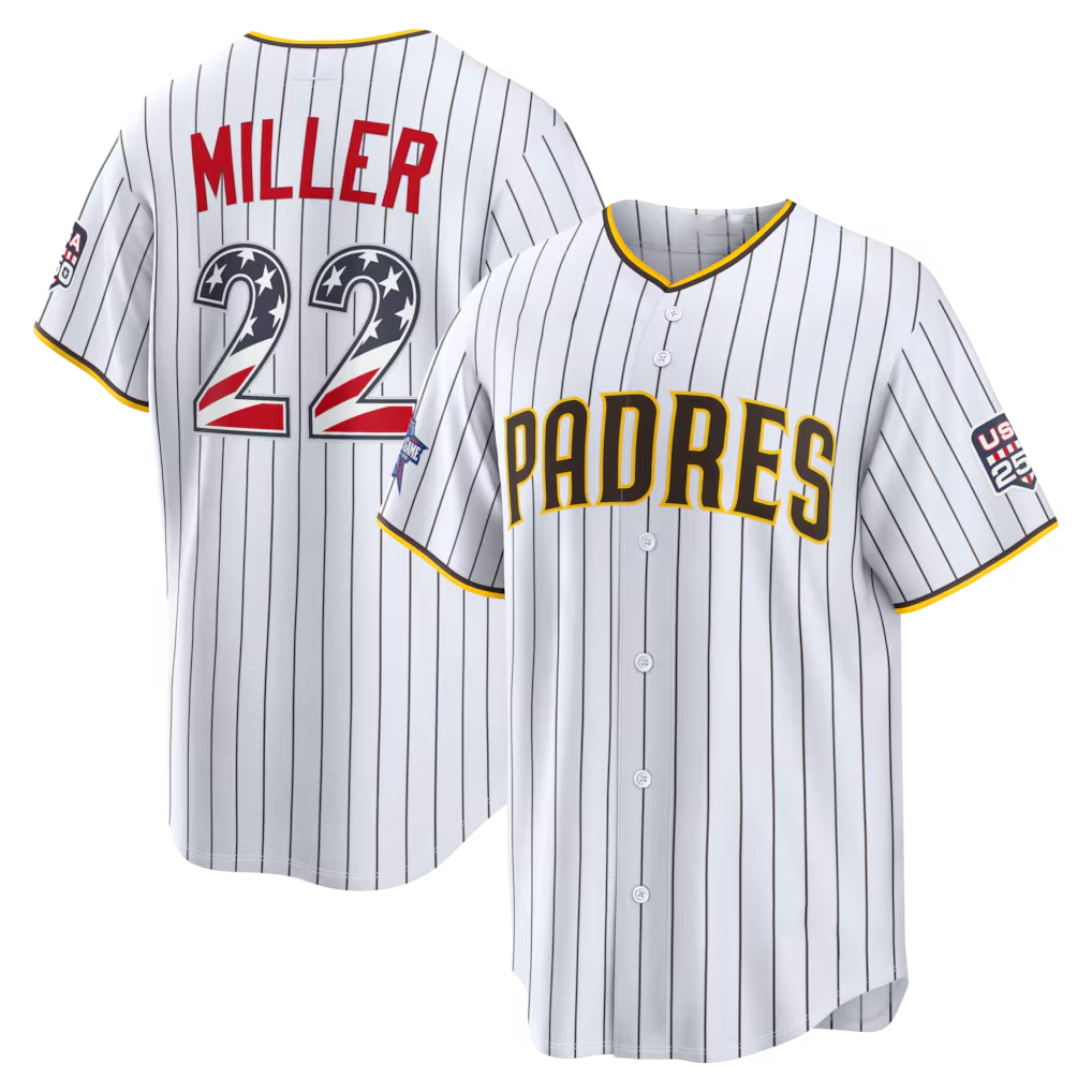 Silnrao SD.Padres #22 Mason Miller White 2026 All-Star Edition Stars & Stripes Stadium Jerseys