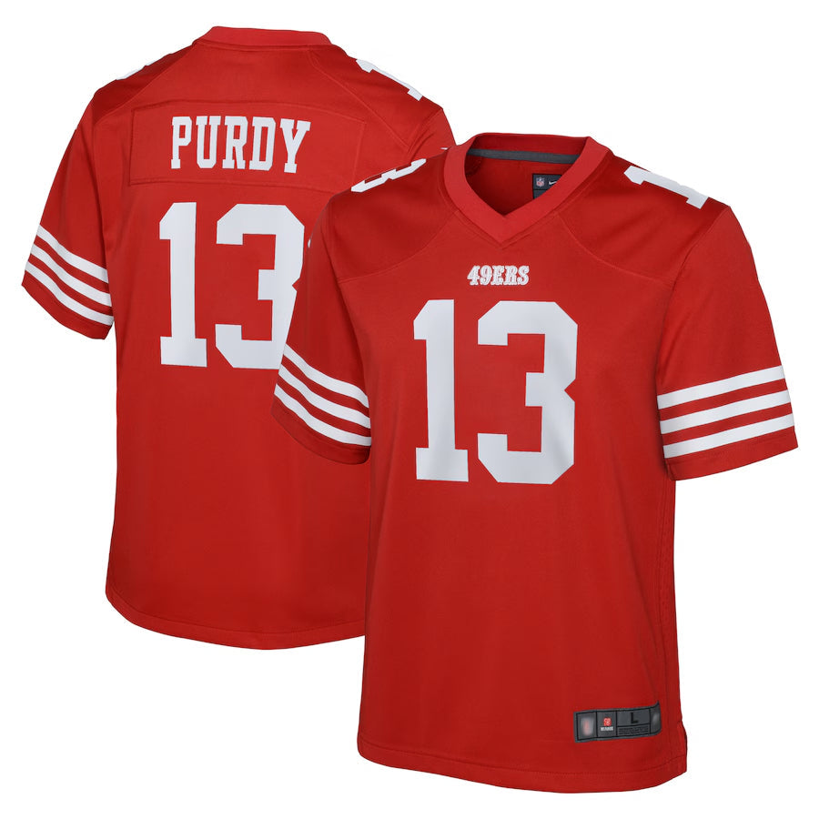 Silnrao SF.49ers Home Game Football Jerseys - Scarlet - #13 Brock Purdy Player Stitched Jerseys