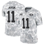 Silnrao SF.49ers #11 Brandon Aiyuk Player Arctic Camo Salute to Service Limited Stitched Jerseys