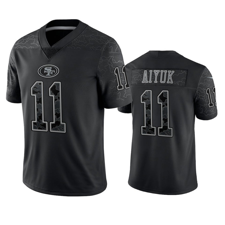 Silnrao SF.49ers #11 Brandon Aiyuk Player Black RFLCTV Limited Stitched Jerseys
