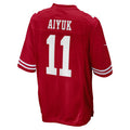 Silnrao SF.49ers #11 Brandon Aiyuk Player Scarlet Game Stitched Jerseys