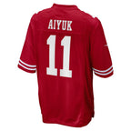Silnrao SF.49ers #11 Brandon Aiyuk Player Scarlet Game Stitched Jerseys