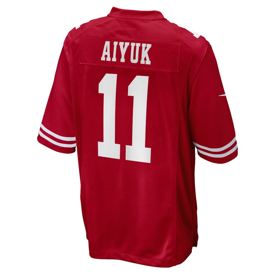 Silnrao SF.49ers #11 Brandon Aiyuk Player Scarlet Game Stitched Jerseys
