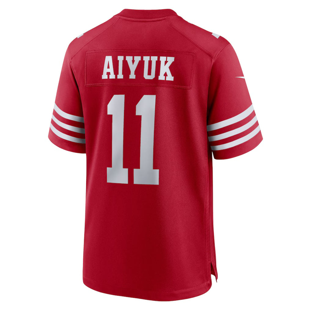 Silnrao SF.49ers #11 Brandon Aiyuk Scarlet Game Player Stitched Jerseys