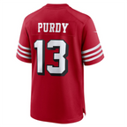 Silnrao SF.49ers #13 Brock Purdy Player Scarlet Alternate Game Stitched Jerseys