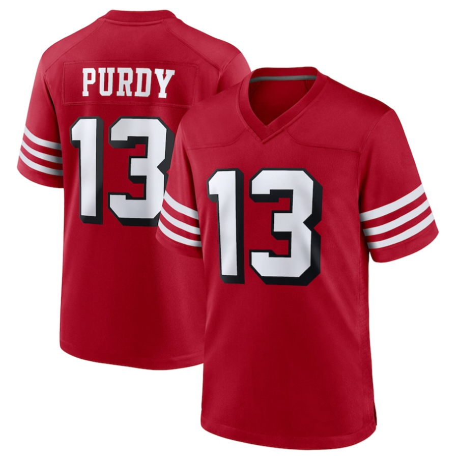 Silnrao SF.49ers #13 Brock Purdy Player Scarlet Alternate Game Stitched Jerseys