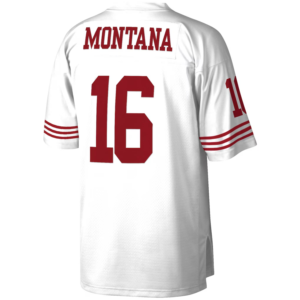 Silnrao SF.49ers #16 Joe Montana Mitchell & Ness White 1990 Legacy Replica Stitched Jerseys