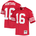 Silnrao SF.49ers #16 Joe Montana Player Mitchell & Ness Legacy Replica Scarlet Stitched Jerseys