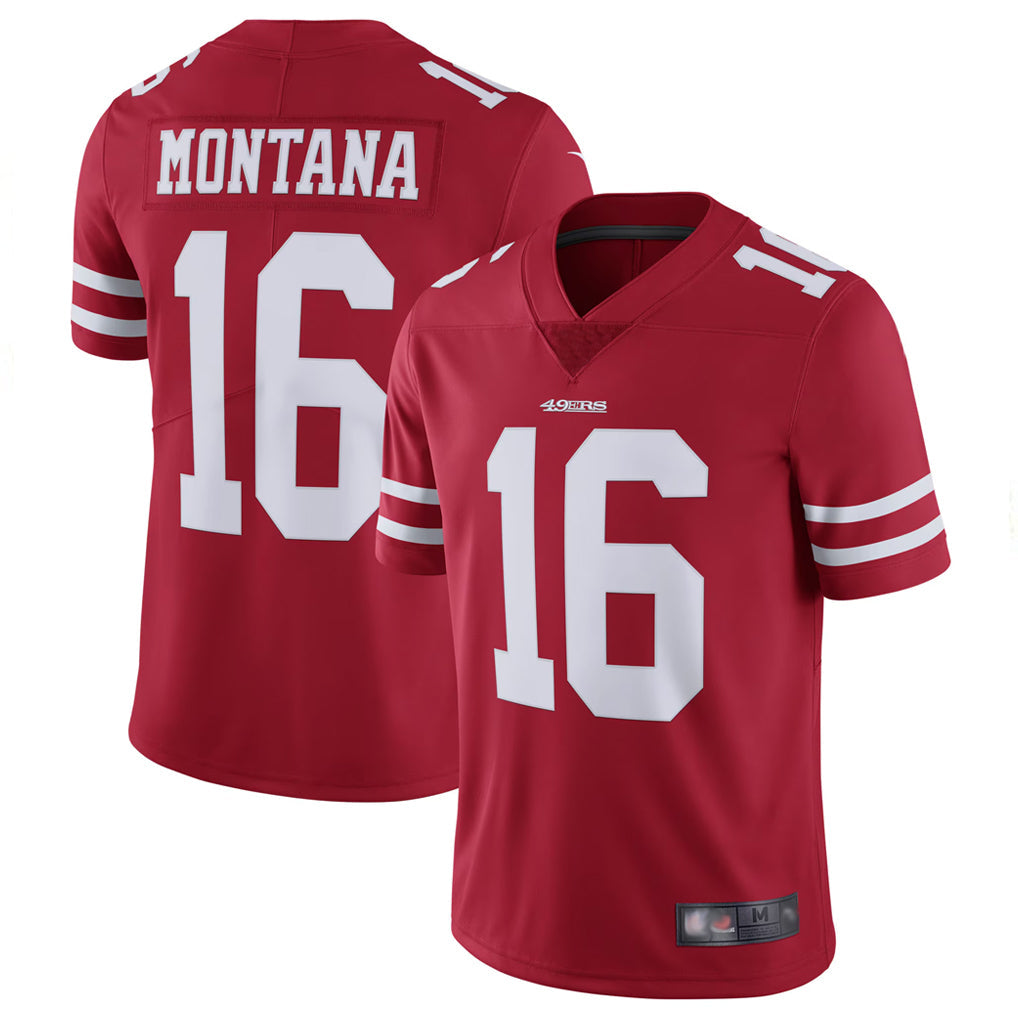 Silnrao SF.49ers #16 Joe Montana Player Vapor Untouchable Limited Throwback Stitched Jerseys