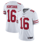 Silnrao SF.49ers #16 Joe Montana Player Vapor Untouchable Limited Throwback White Stitched Jerseys