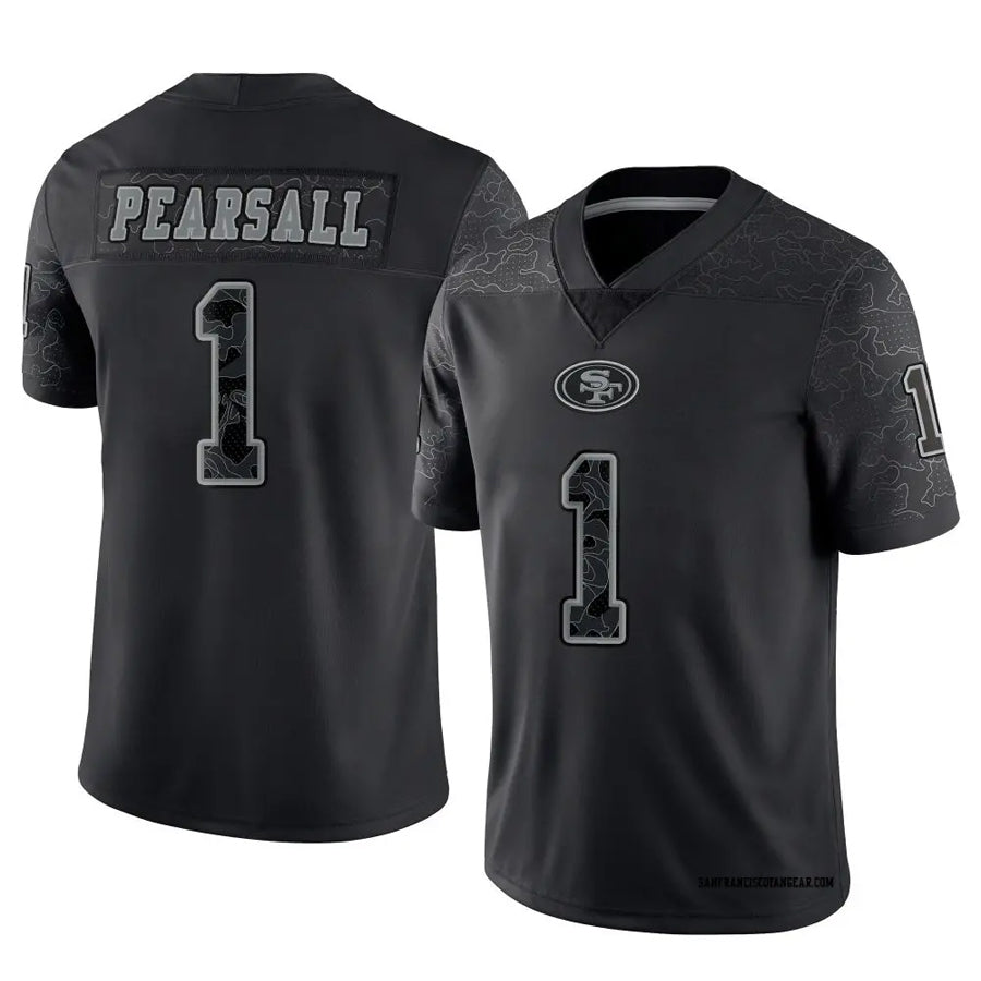 Silnrao SF.49ers #1 Ricky Pearsall Player Black RFLCTV Limited Stitched Jerseys