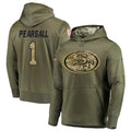 Silnrao SF.49ers #1 Ricky Pearsall Player Salute To Service Olive Hoodie Player Stitched Jerseys