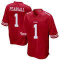Silnrao SF.49ers #1 Ricky Pearsall Player Scarlet Game Stitched Jerseys
