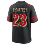 Silnrao SF.49ers #23 Christian McCaffrey Player Rivalries Collection Black Game Stitched Jerseys