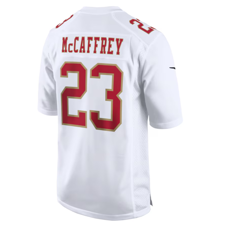 Silnrao SF.49ers #23 Christian McCaffrey Player Tundra White Fashion Game Stitched Jerseys