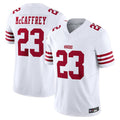 Silnrao SF.49ers #23 Christian McCaffrey Player White Vapor F.U.S.E. Limited Stitched Jerseys