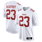 Silnrao SF.49ers #23 Christian McCaffrey Tundra White Fashion Game Jersey American Stitched Jerseys