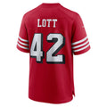 Silnrao SF.49ers #42 Ronnie Lott Scarlet Retired Player Alternate Game Stitched Jerseys