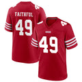 Silnrao SF.49ers #49 The Faithful Player Scarlet Home Game Football Jerseys