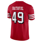Silnrao SF.49ers #49 The Faithful Player Scarlet Vapor F.U.S.E. Limited  Football Jerseys
