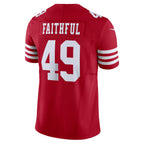 Silnrao SF.49ers #49 The Faithful Player Vapor F.U.S.E. Limited  Scarlet Football Jerseys