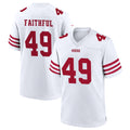 Silnrao SF.49ers #49 The Faithful Player White Home Game Football Jerseys