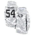 Silnrao SF.49ers #54 Fred Warner Player Arctic Camo Salute to Service Hoodies Stitched Jerseys