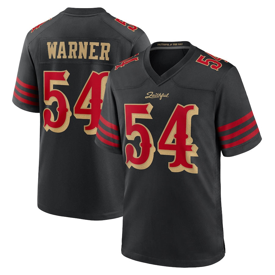 Silnrao SF.49ers #54 Fred Warner Player Rivalries Collection Black Game Stitched Jerseys