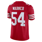 Silnrao SF.49ers #54 Fred Warner Scarlet Team Vapor F.U.S.E. Stitched Limited Jerseys