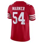 Silnrao SF.49ers #54 Fred Warner Scarlet Vapor F.U.S.E. Limited Stitched Jerseys