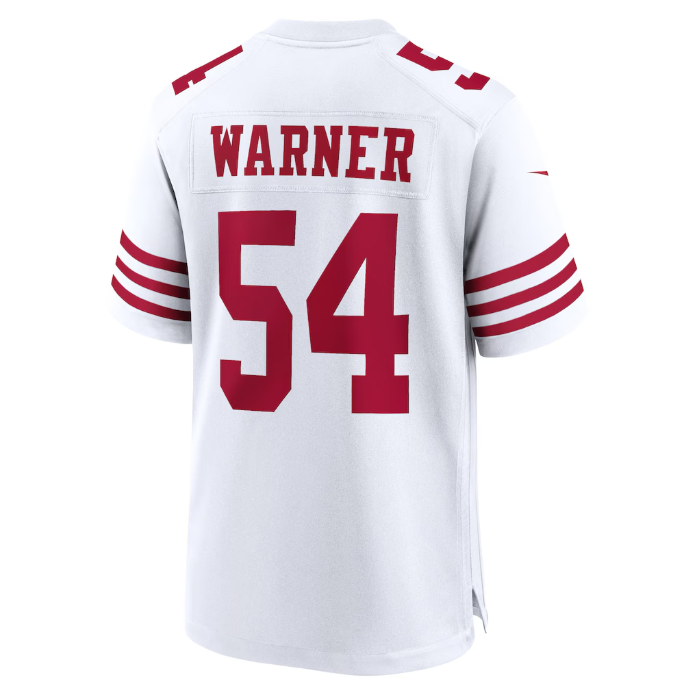 Silnrao SF.49ers #54 Fred Warner White Player Game Stitched Jerseys