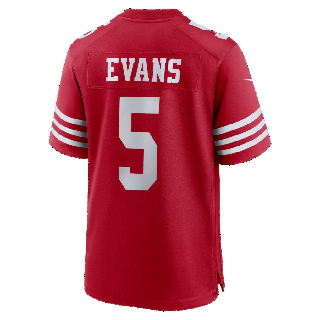 Silnrao SF.49ers #5 Mike Evans Scarlet Game Stitched Jerseys