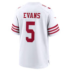Silnrao SF.49ers #5 Mike Evans White Game Stitched Jerseys