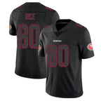 Silnrao SF.49ers #80 Jerry Rice Player Black Limited Rush Impact Stitched Jerseys