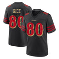 Silnrao SF.49ers #80 Jerry Rice Player Black Rivalries Collection Game Stitched Jerseys