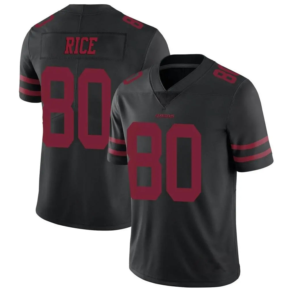 Silnrao SF.49ers #80 Jerry Rice Player Black Vapor Untouchable Limited Throwback Stitched Jerseys