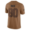 Silnrao SF.49ers #80 Jerry Rice Player Brown Salute To Service Limited Stitched Jerseys
