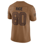 Silnrao SF.49ers #80 Jerry Rice Player Brown Salute To Service Limited Stitched Jerseys