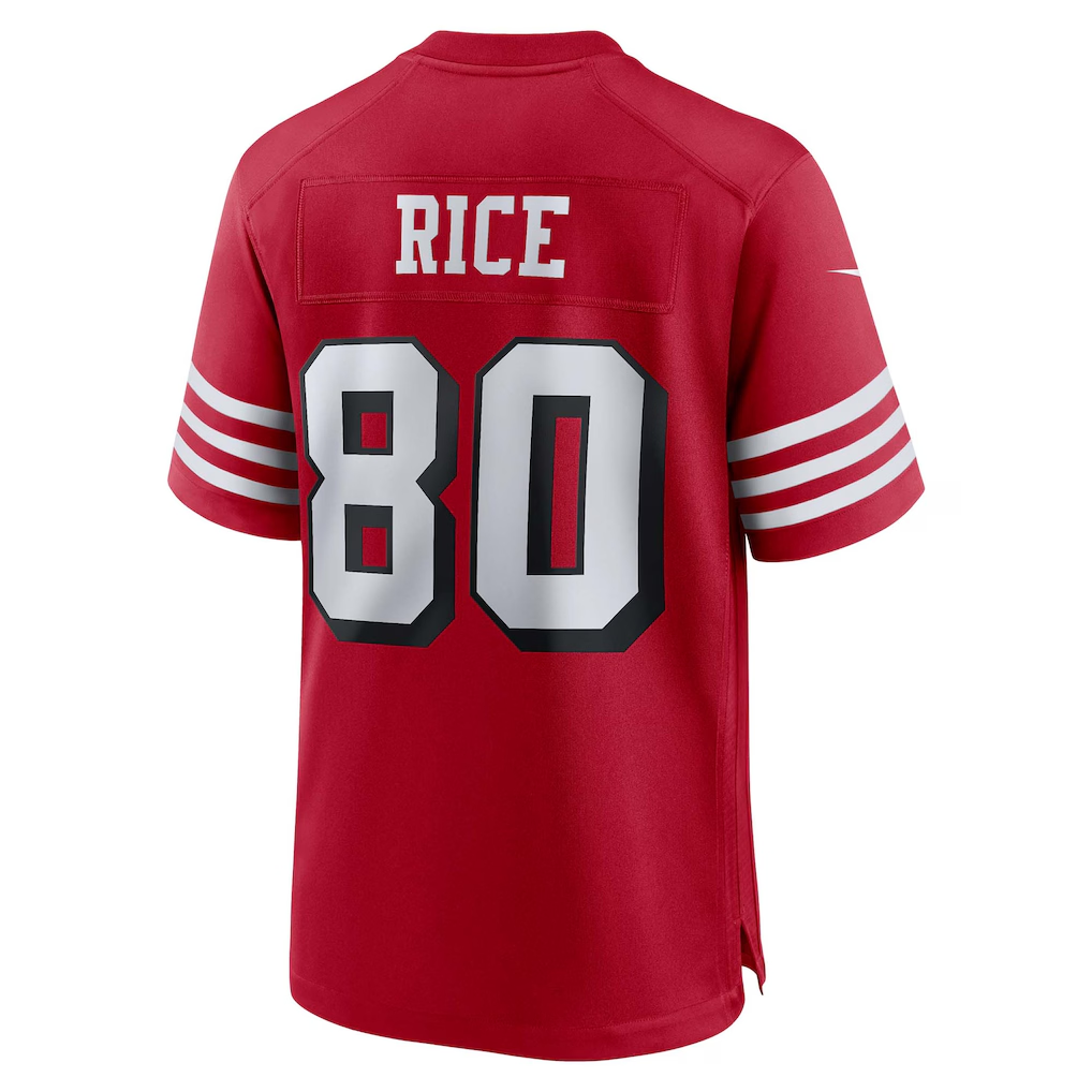 Silnrao SF.49ers #80 Jerry Rice Scarlet Retired Player Alternate Game Stitched Jerseys