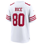 Silnrao SF.49ers #80 Jerry Rice White Retired Player Game Jersey American Stitched Jerseys