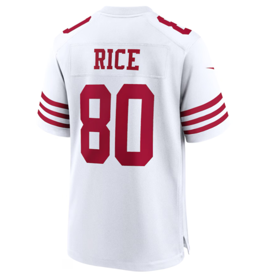 Silnrao SF.49ers #80 Jerry Rice White Retired Player Game Jersey American Stitched Jerseys
