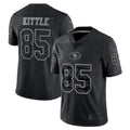 Silnrao SF.49ers #85 George Kittle Player Black RFLCTV Limited Stitched Jerseys
