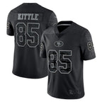 Silnrao SF.49ers #85 George Kittle Player Black RFLCTV Limited Stitched Jerseys