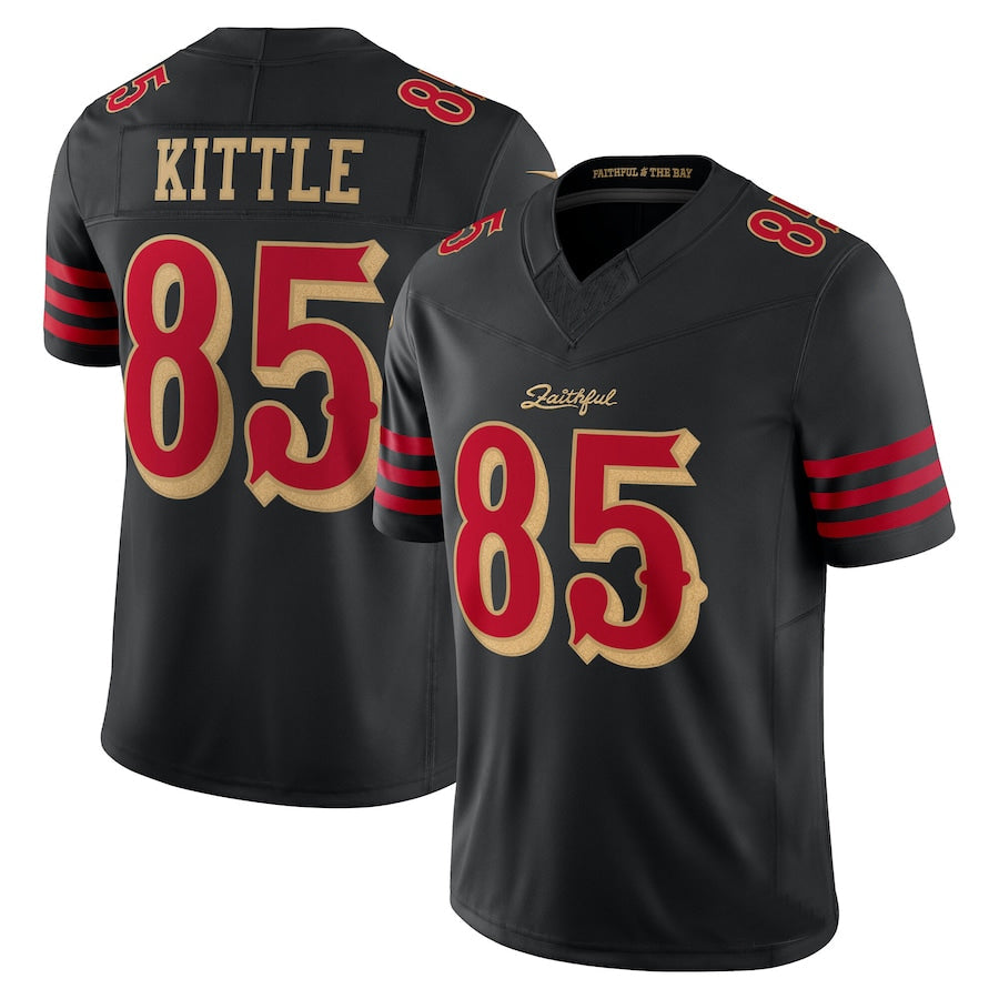 Silnrao SF.49ers #85 George Kittle Player Rivalries Collection Vapor Limited Black Stitched Jerseys