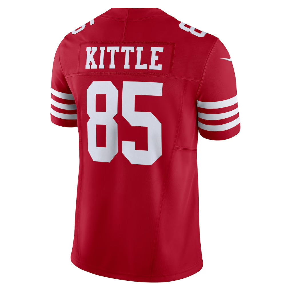 Silnrao SF.49ers #85 George Kittle Player Scarlet Vapor F.U.S.E. Limited Stitched Jerseys