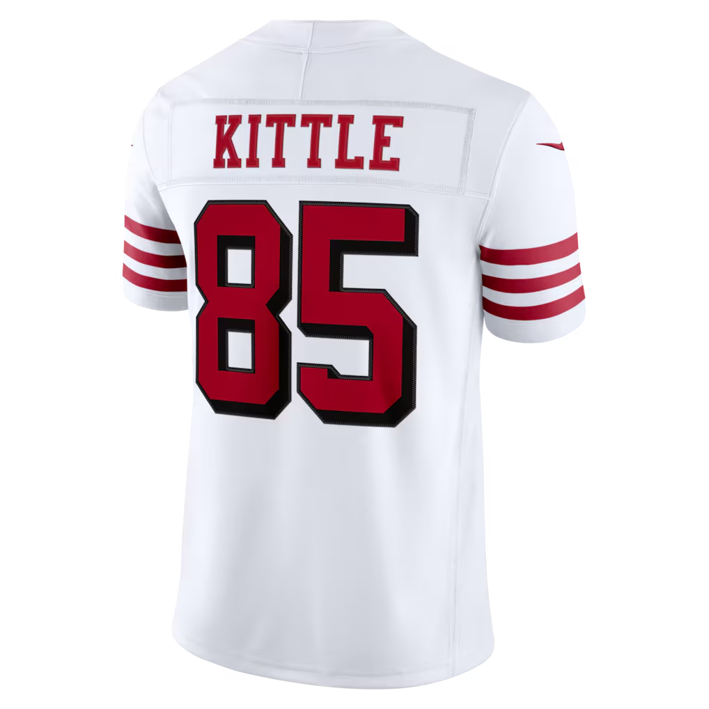 Silnrao SF.49ers #85 George Kittle White Alternate Vapor F.U.S.E. Stitched Limited Jerseys