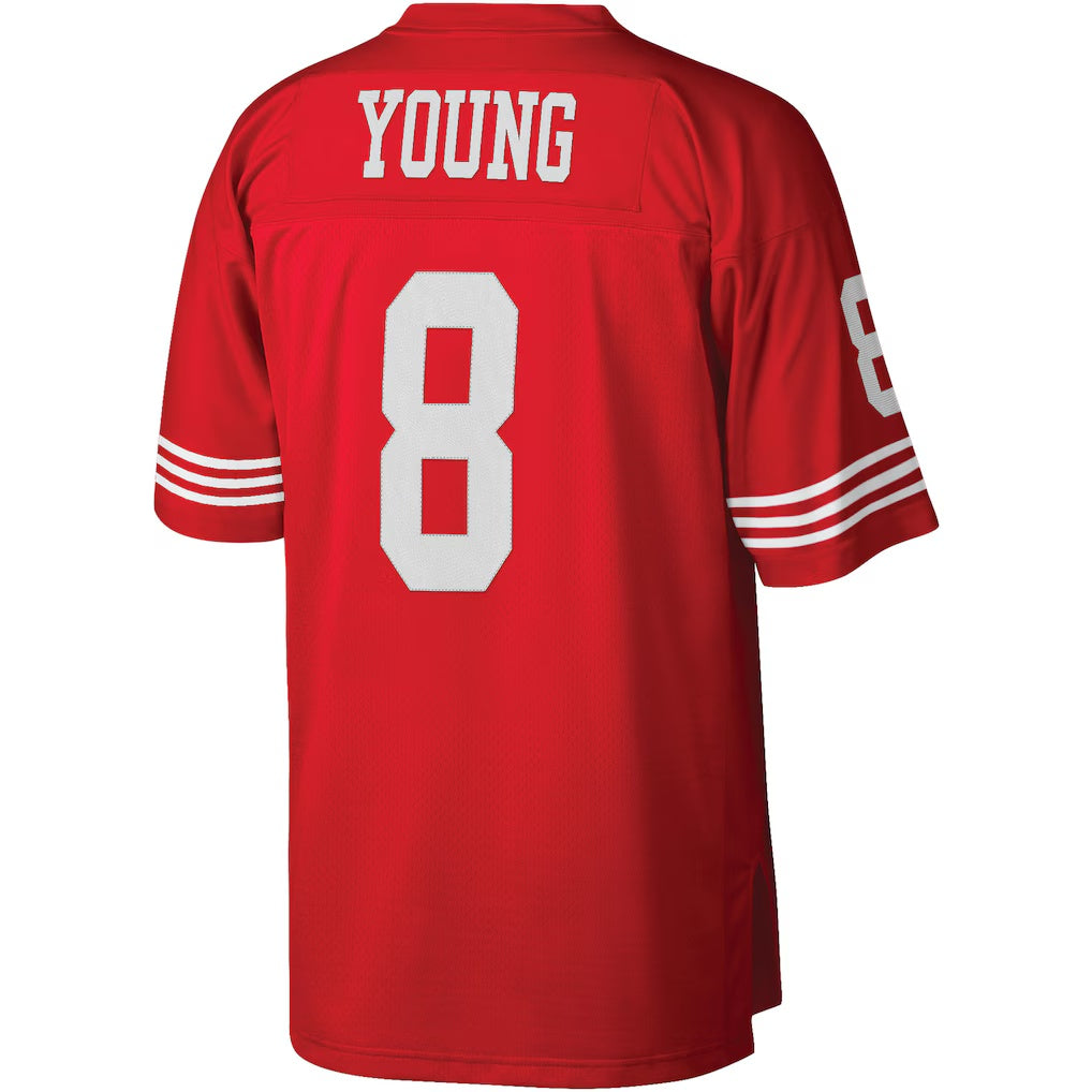 Silnrao SF.49ers #8 Steve Young Mitchell & Ness Scarlet Legacy Replica Stitched Jerseys