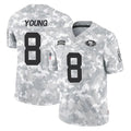 Silnrao SF.49ers #8 Steve Young Player Arctic Camo Salute to Service Stitched Jerseys