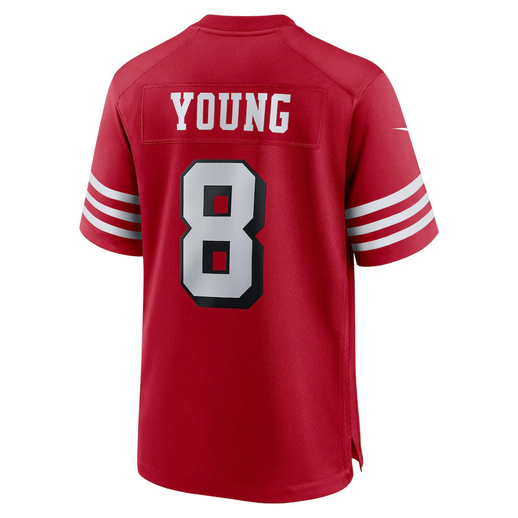 Silnrao SF.49ers #8 Steve Young Scarlet Retired Player Alternate Game Stitched Jerseys